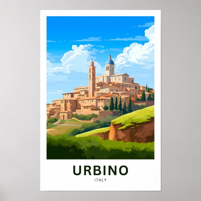 Skriv ut Urbino Italien Travel Poster (Framsidan)
