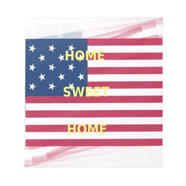 Skriv ut USA flagga "Home Sweet Home" Anteckningsblock (Framsida)