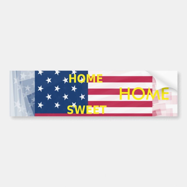 Skriv ut USA flagga "Home Sweet Home" Bildekal (Framsidan)
