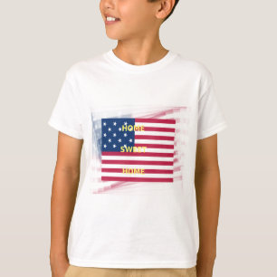 Skriv ut USA flagga "Home Sweet Home" T-shirt