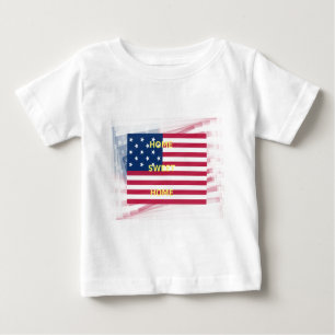 Skriv ut USA flagga "Home Sweet Home" T Shirt