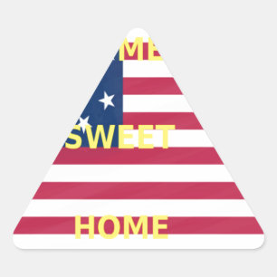 Skriv ut USA flagga "Home Sweet Home" Triangelformat Klistermärke