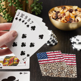 Skriv ut USA flagga och leopard Casinokort