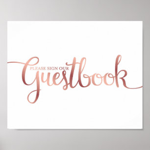 SKRIV UT UT MED GUESTBOOK Ro Guld Poster