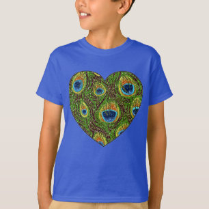 Skriv ut utskrift av peacock Feather Glittery Art Tröja