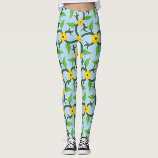 Skriv ut utskrifter över hela blommigten leggings