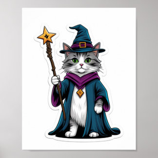 Skriv ut, värde (halvblank) Mini trollkat med magi Poster