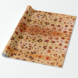 Skriv ut vattenfärgen Peach Orange Leopard Presentpapper
