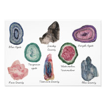 Skriv ut vattenfärgsdiagram Crystal Diagram