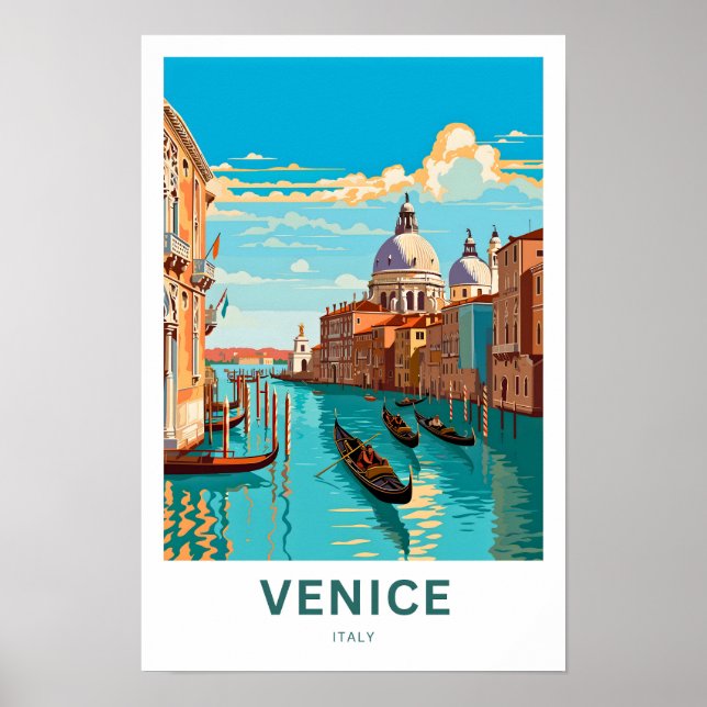 Skriv ut Venedig Italien Travel Poster (Framsidan)