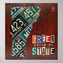 Skriv ut Vermont License Plate Karta