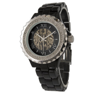 Skriv ut Vild Amber Päls Markering Armbandsur