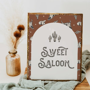 Skriv ut Vilda western Sweet Saloon-tecken