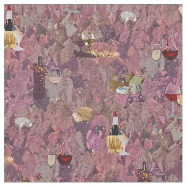 Skriv ut Vin och ost Tyg (Närbild)