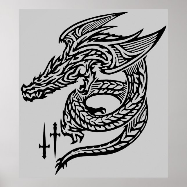 Skriv ut vinge Dragon Poster (Framsidan)
