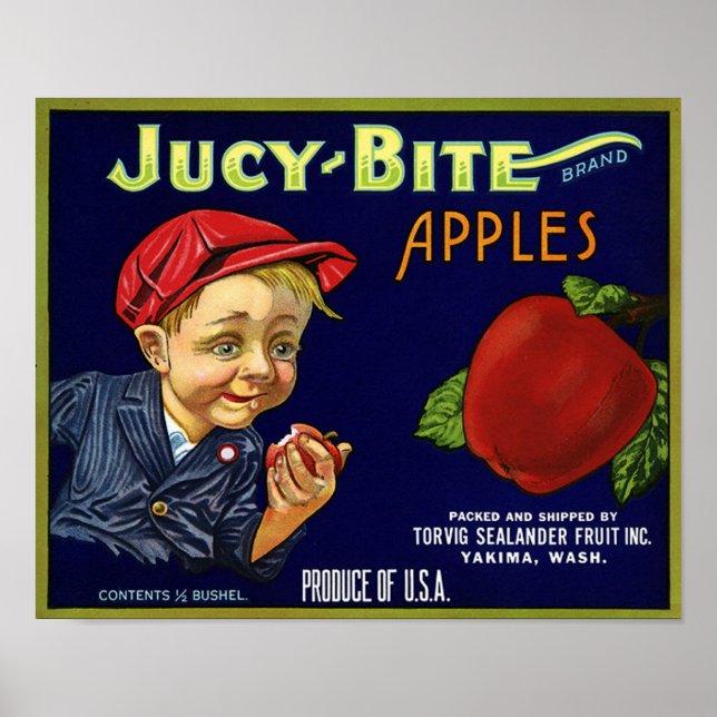 Skriv ut vintage Apple Låda Poster (Framsidan)
