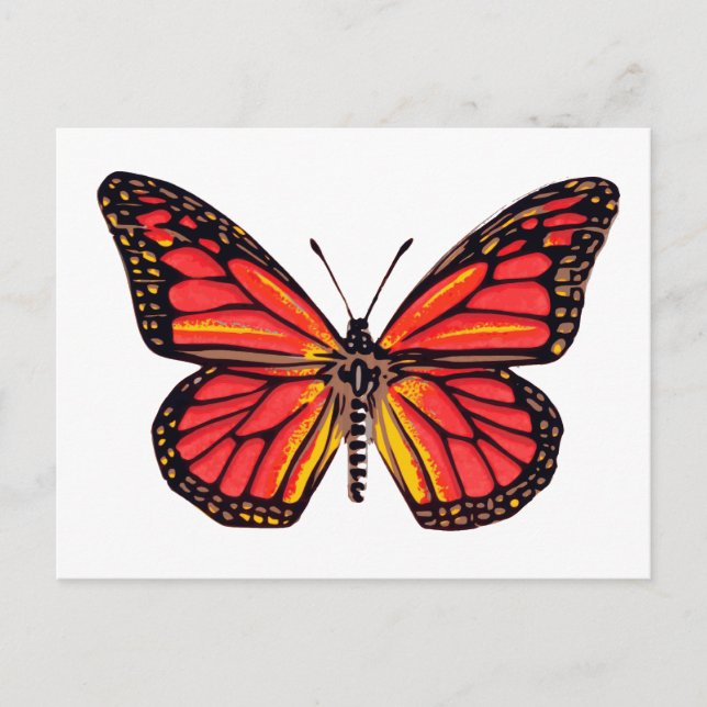 Skriv ut vintage Butterfly Vykort (Framsida)