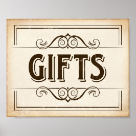 Skriv ut vintage GIFTS-signatur Poster