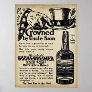 Skriv ut vintage Guckenheimer Rye Whiskey Poster