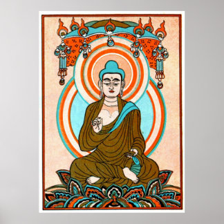 Skriv ut vintage i Buddha Art Poster