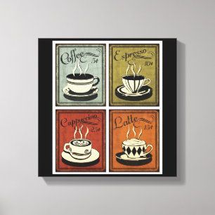 Skriv ut vintage kaffekonst canvastryck