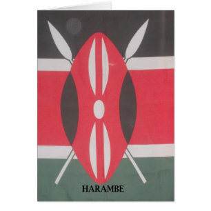 Skriv ut vintage Kenya Flagga Art Hälsningskort