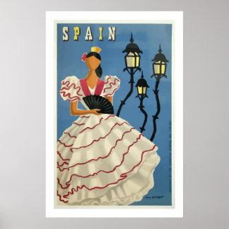 Skriv ut vintage Mode Spanien - reseaffisch Poster