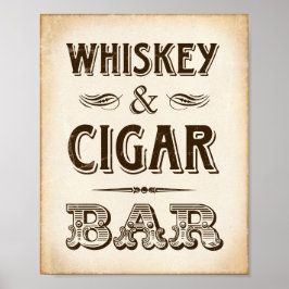 Skriv ut vintage Party WHISKEY & CIGAR PUB Poster