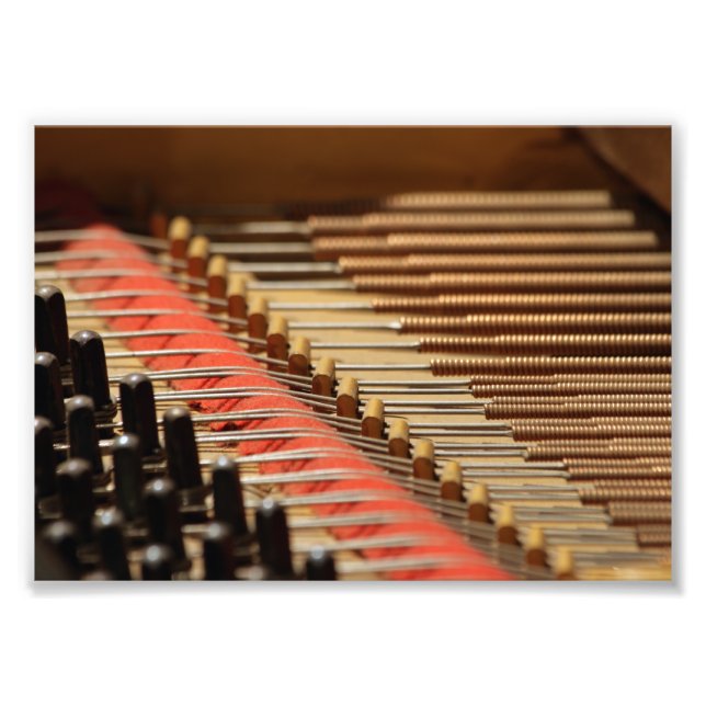 Skriv ut vintage Piano Pinblock och Strings Fototryck (Framsidan)