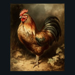 Skriv ut vintage Tupp-konst Poster<br><div class="desc">Vintage bondgård stil tupp kan skrivas ut hemma eller tryckas och levereras till dig.</div>