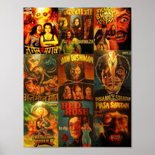 Skriv ut Vintagen Bollywood Poster