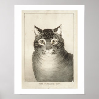 Skriv ut Vintagen Favoritkatt Poster