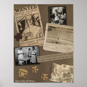 Skriv ut vintagen "Sjuksköterska" Poster