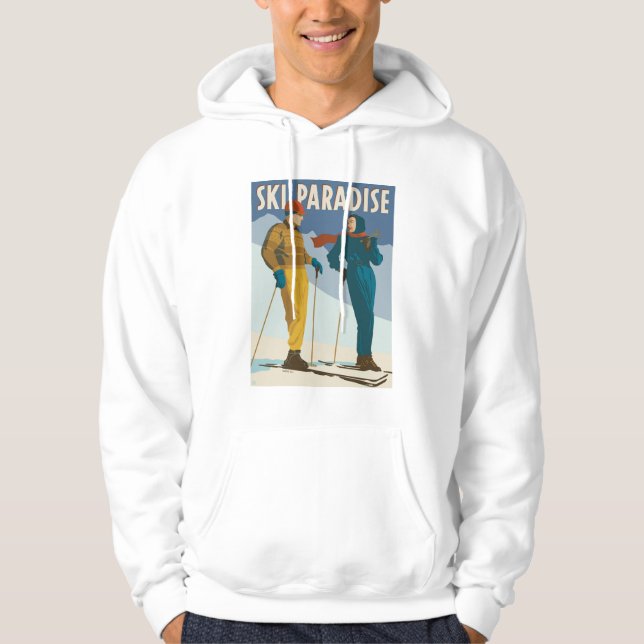 Skriv ut Vintagen Ski Paradise Hoodie (Framsida)