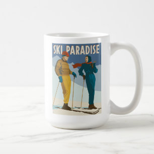 Skriv ut Vintagen Ski Paradise Kaffemugg