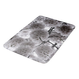 Skriv ut vit Blommigt Badrumsmatta