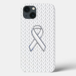 Skriv ut vit Chevrons Sticka Ribbon Awareness Skri