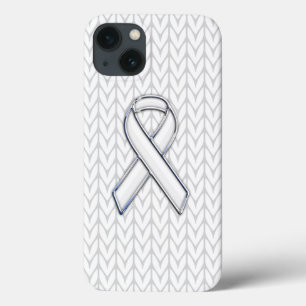 Skriv ut vit Chevrons Sticka Ribbon Awareness Skri