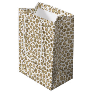 Skriv ut vit Guld Glam Glitter Glitz Leopard     