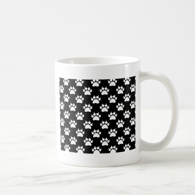 Skriv ut vit katt Tass och Klo Mönster Kaffemugg (Höger)