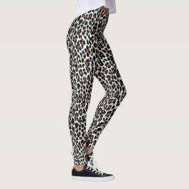 Skriv ut vitt leopard Skin Leggings