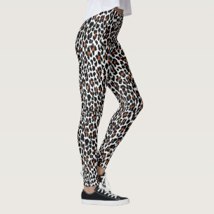 Skriv ut vitt leopard Skin Leggings