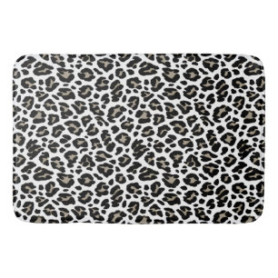 Skriv ut vitt och svart leopard badrumsmatta