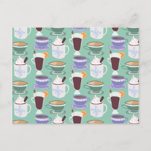 Skriv ut Warm Wintery Drinks Vykort