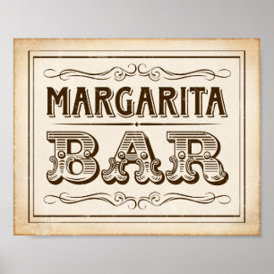 Skriv ut Westernt MARGARITA PUB-tecken för vintage Poster