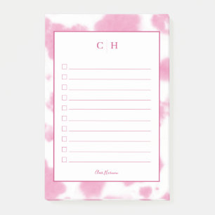 Skriv ut Westernt Rodeo Monogram för Cute Rosa Cow Post-it Block