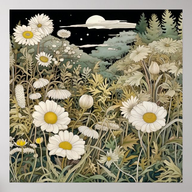 Skriv ut Wildblommor Art Poster (Framsidan)