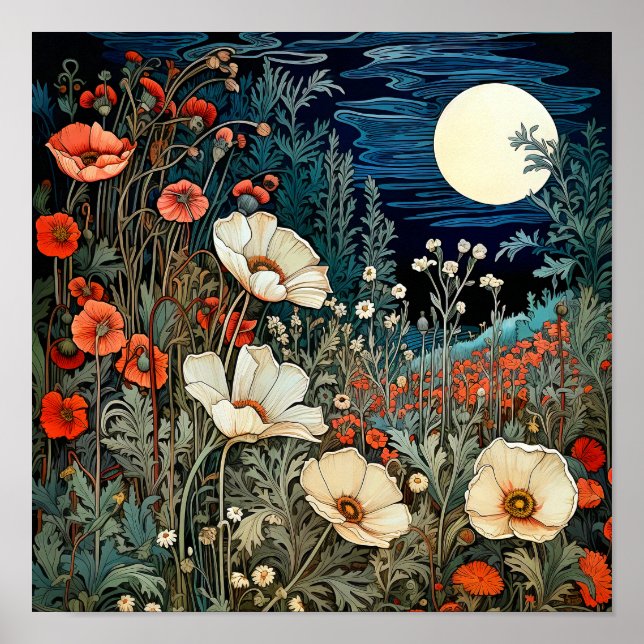 Skriv ut Wildblommor Art Poster (Framsidan)