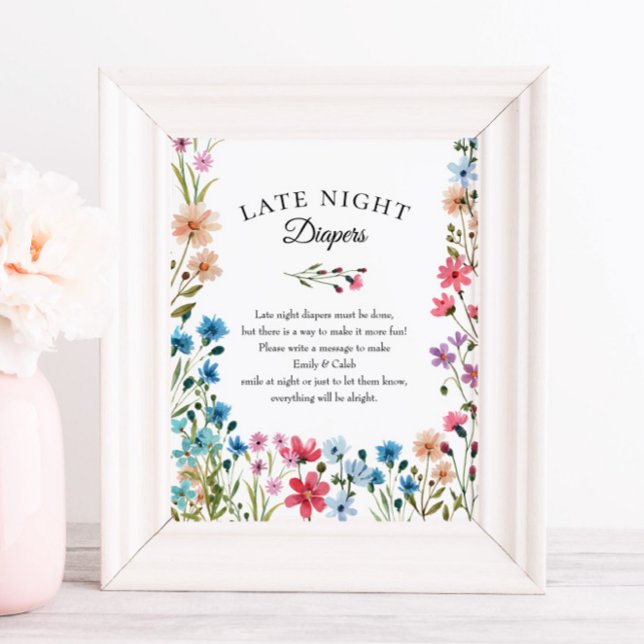 Skriv ut Wildblomsterbabyskor för sent nattdagstid Poster (Skapare uppladdad)