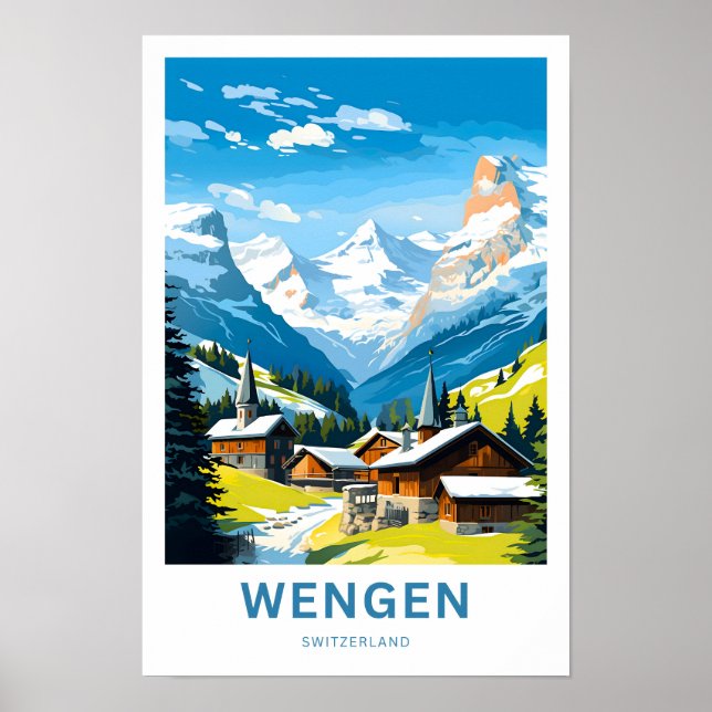 Skriv ut WSchengen Schweiz Travel Poster (Framsidan)